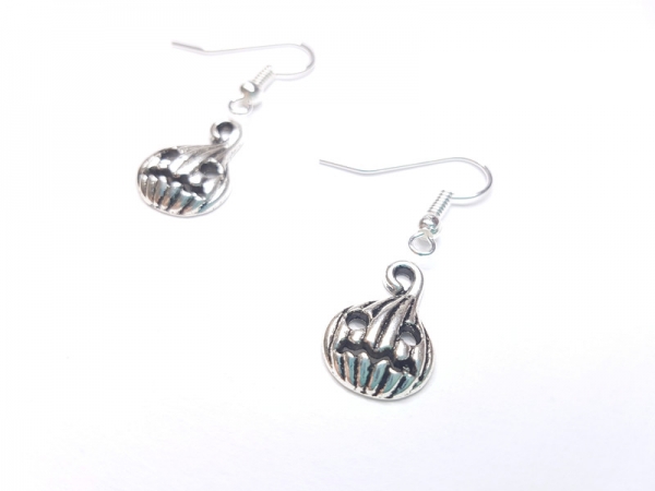 Kürbis Gesicht Ohrringe silberfarben Halloween